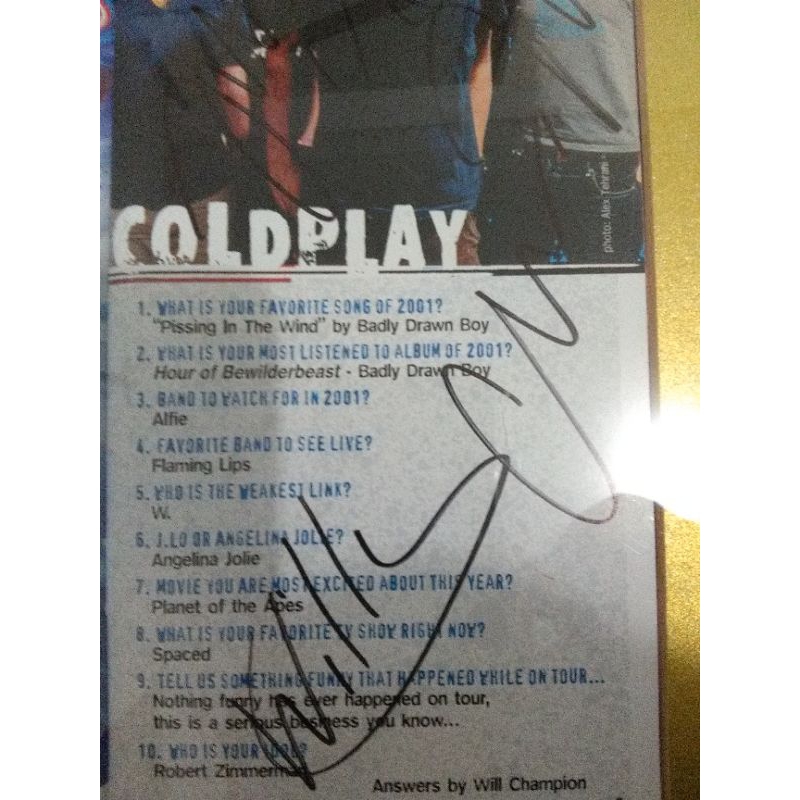 Jual COLDPLAY Genuine Autograph tanda tangan asli | Shopee Indonesia