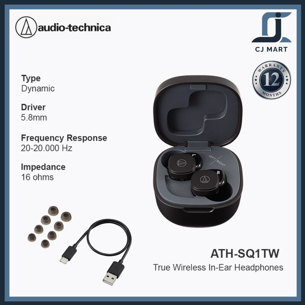 Jual Audio Technica ATH-SQ1TW Wireless Earbuds SQ1 TW SQ 1 TWS Earphone ...