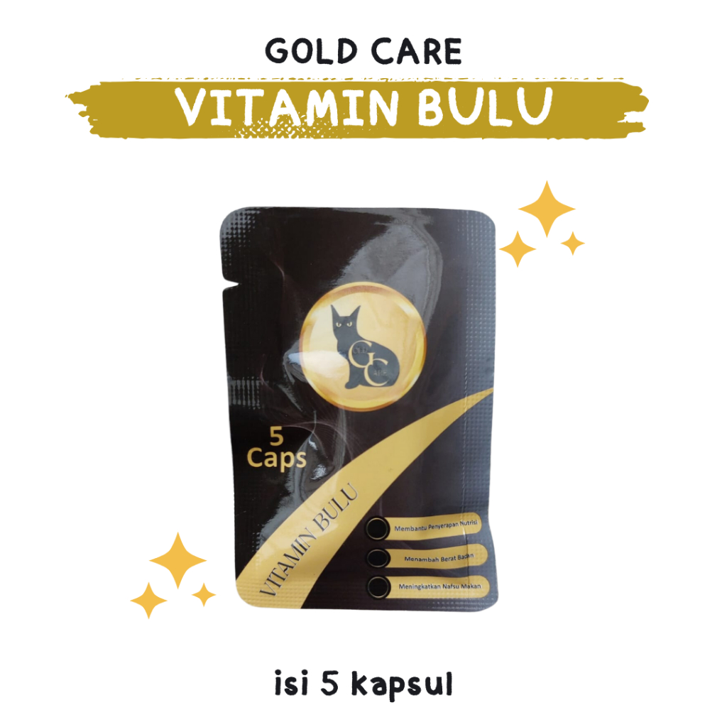 Jual Vitamin Kucing GOLD CARE VITAMIN BULU (isi 5 kapsul) | Shopee ...