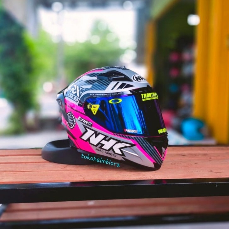 Jual Helm Nhk Rx Racer X Pink Paket Ganteng Visor Blue Spoiler D Shopee Indonesia