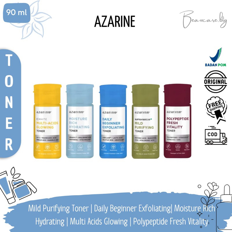 Jual AZARINE Toner All Varian Mild Purifying Beginner Exfoliating