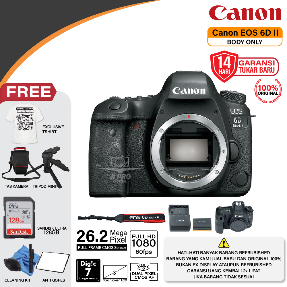 Jual Canon EOS 6D Mark II Body Only DSLR Camera Original BO Paket