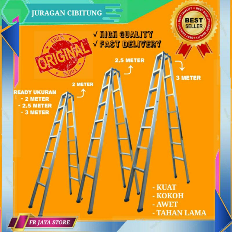 Jual Tangga Lipat Baja Ringan 3 meter | Shopee Indonesia