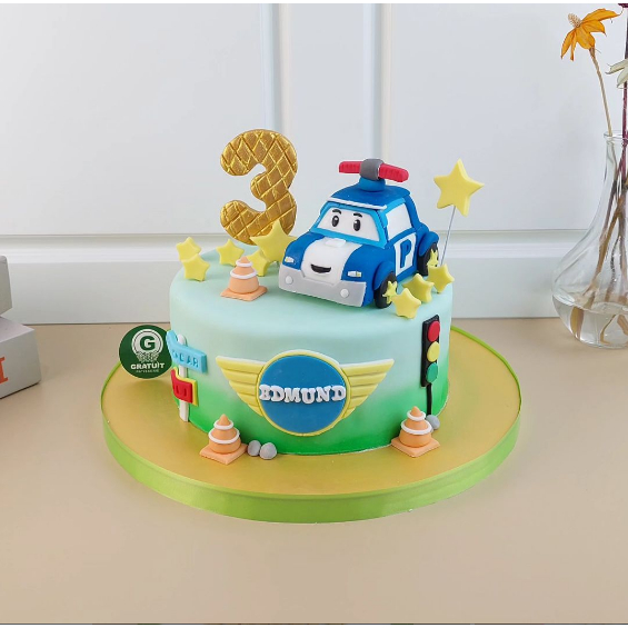 Jual CAKE TEMA ROBBOCAR POLI UK 20CM / KUE ULANG TAHUN CUSTOME | Shopee