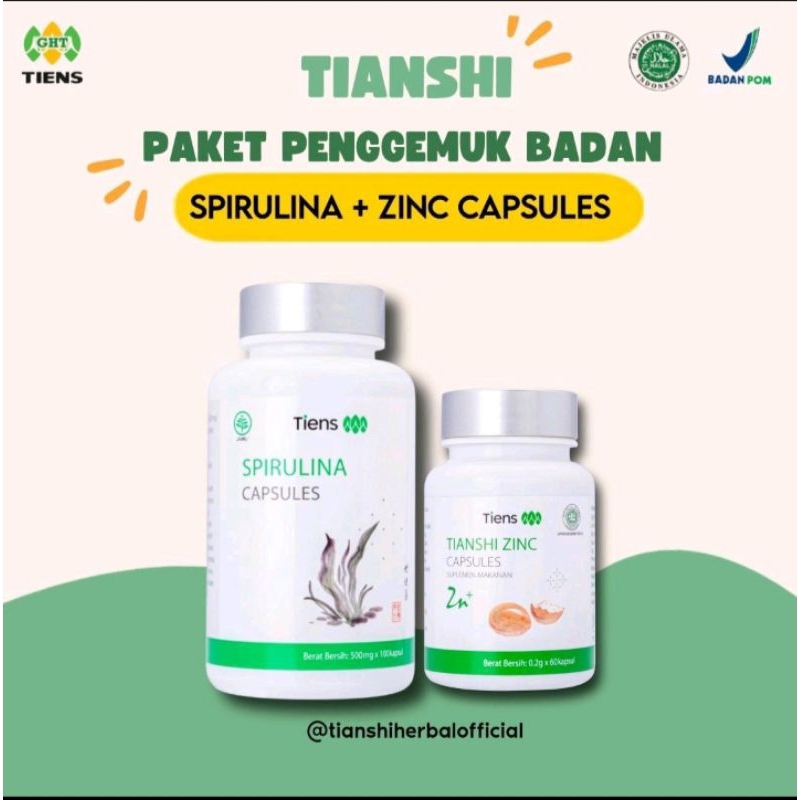 Jual Paket Penambah BB (Spirulina 30 + Zinc) Shopee Indonesia