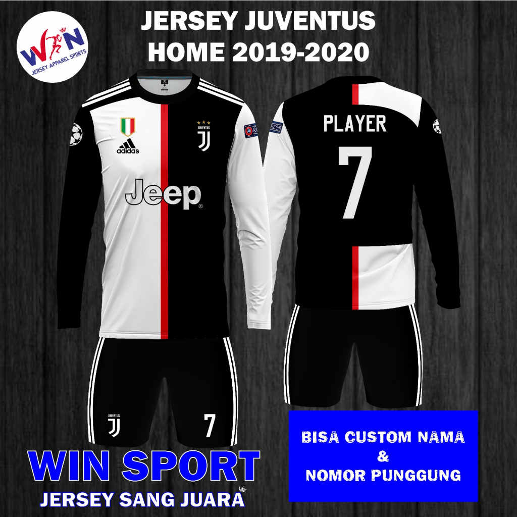 Jual Setelan Jersey Sepak Bola JUVENTUS HOME 20192020 Lengan Panjang