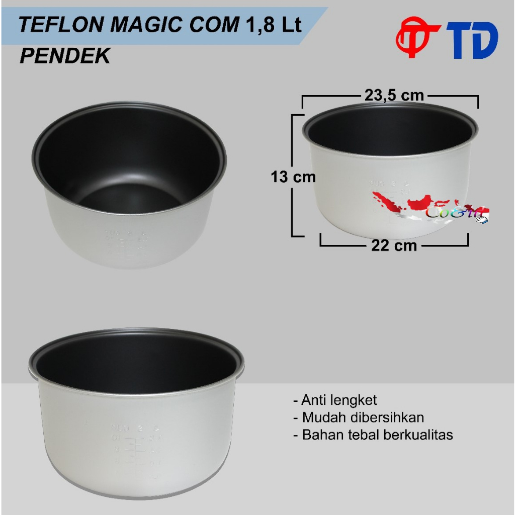 Jual PANCI RICE COOKER 1.8L TEFLON MAGIC COM TEPLON 1,2L 1,8L Pendek