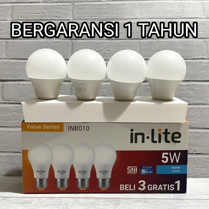 Jual IN LITE PAKET 5W 3PC GRATIS 1PC LAMPU LED INLITE IN-LITE 5 WATT ...