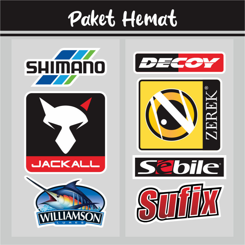 Jual Sticker Mancing Stiker Brand Logo Pancing Keren Tahan Air untuk ...