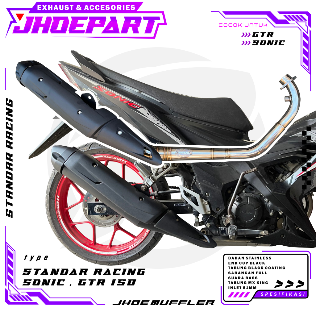 Jual Knalpot Standar Racing SONIC GTR 150 tabung mx king Original Jhoe ...