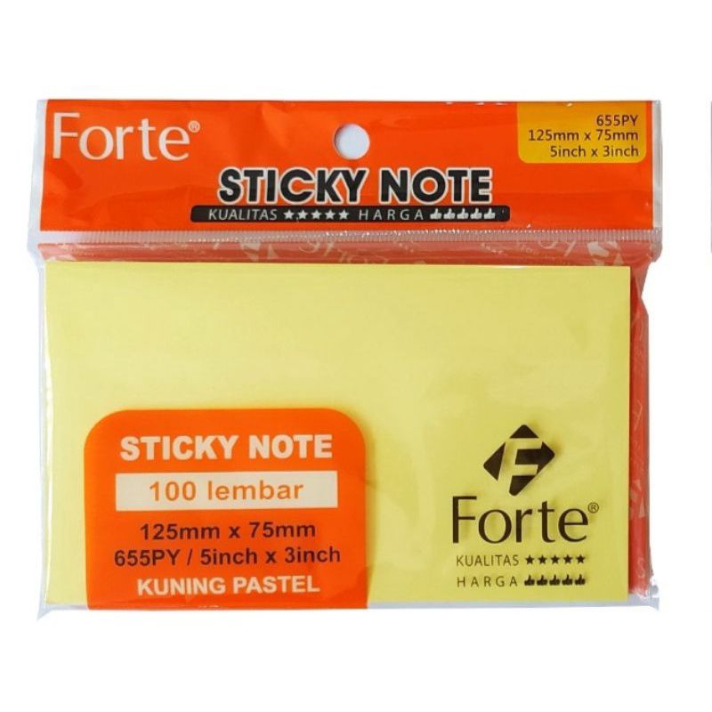 Jual Sticky Note FORTE / Kertas Memo Tempel (125mm x 75mm) 655 PY ...
