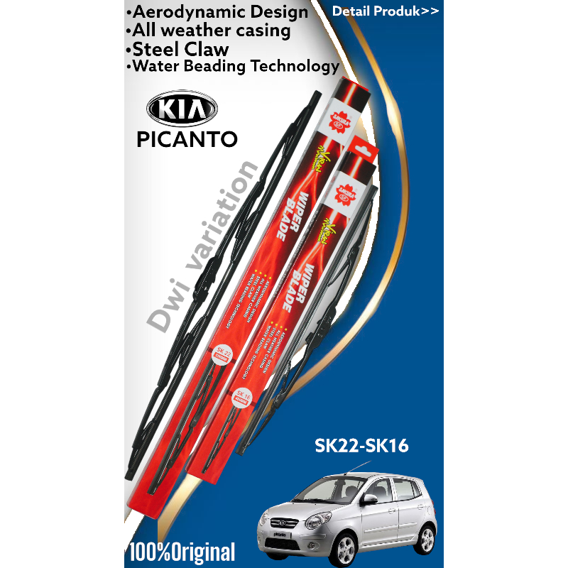 Jual WIPER KIA PICANTO SK22 SK16 ORIGINAL PRODUK SAKURA | Shopee Indonesia