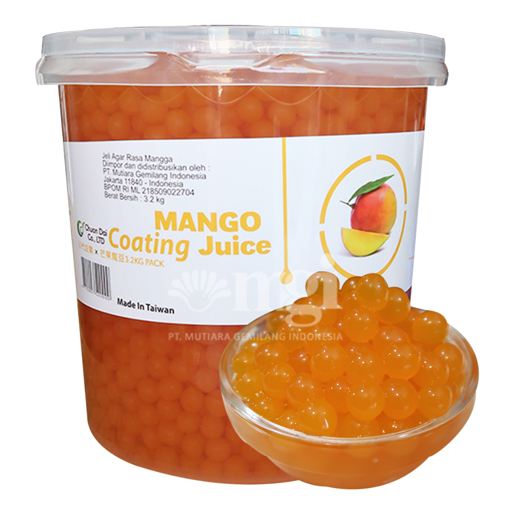 Jual Popping Boba Mango 3.2kg COATING JUICE AGAR JELLY poping boba
