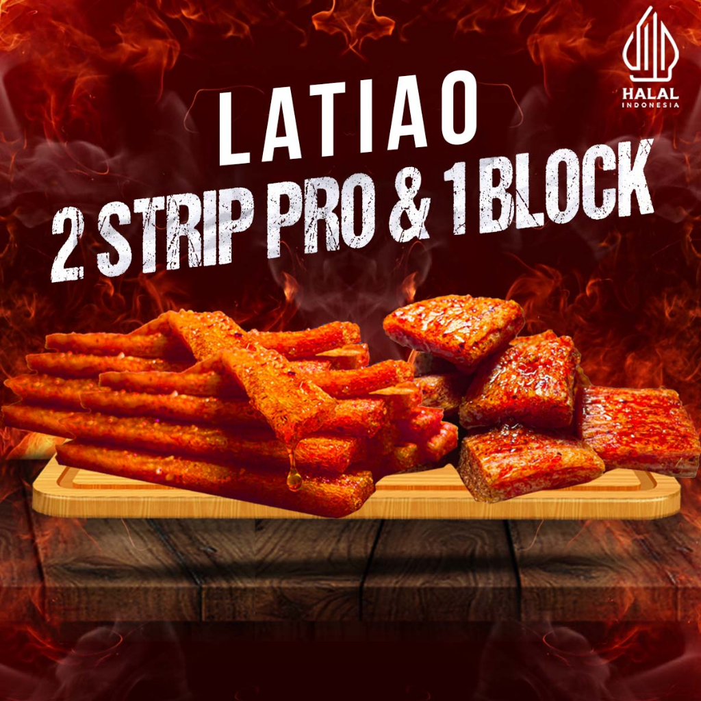 Jual [paket Latiao] Block 20 Pcs Strip Pro 2 Pcs Cemilan Snack