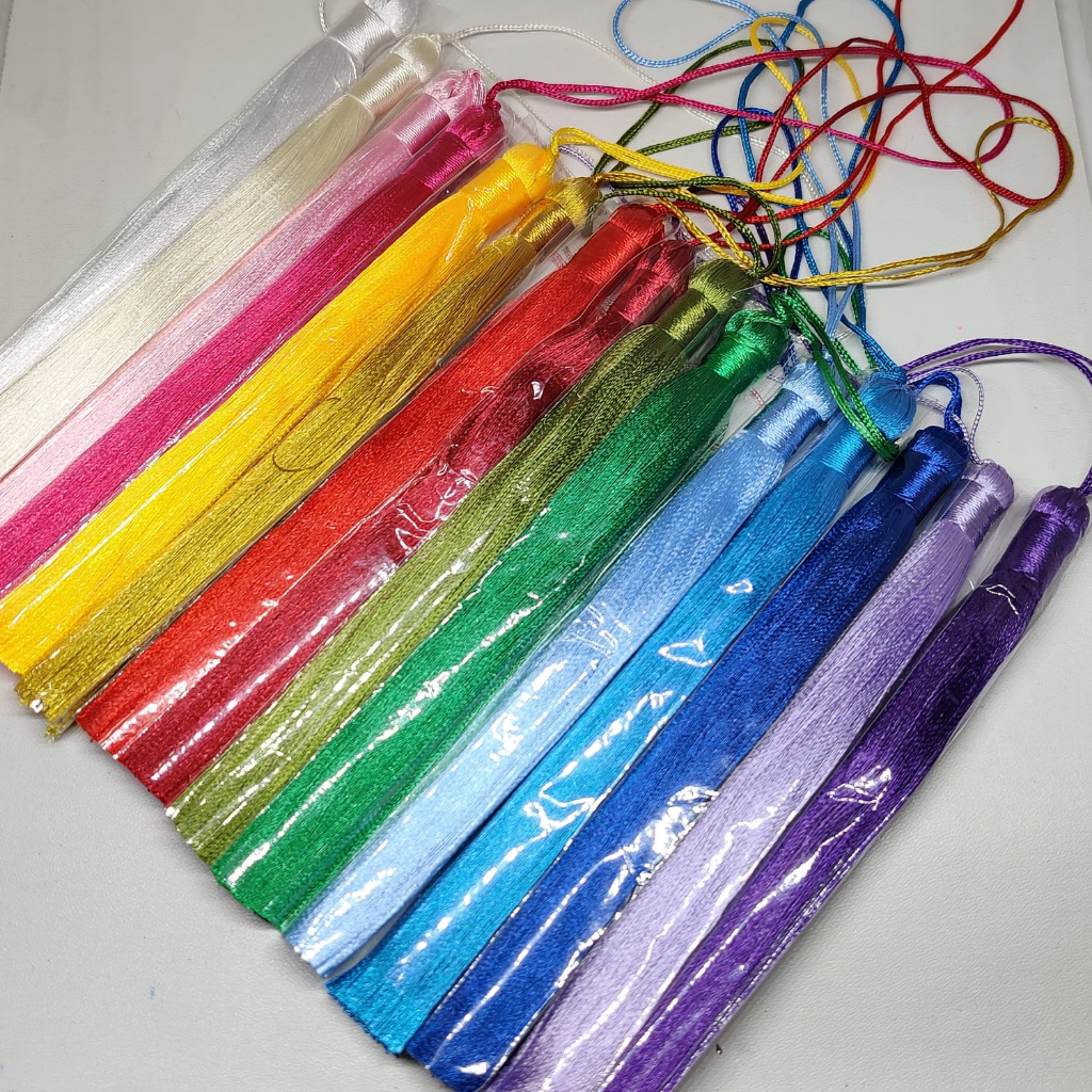 Jual Tasel Rumbai PANJANG POLOS Tassel Bahan Craft Hampers | Shopee ...