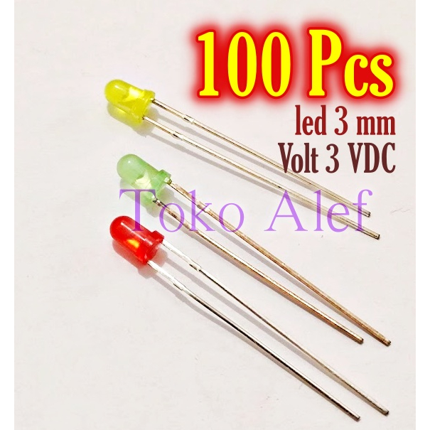 Jual 100Biji led 3 mm Merah hijau kuning 3mm | Shopee Indonesia