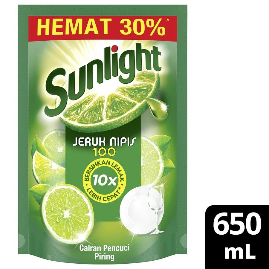 Jual Sunlight Sabun Cuci Piring Jeruk Nipis Refill Kemasan Poch 650Ml ...