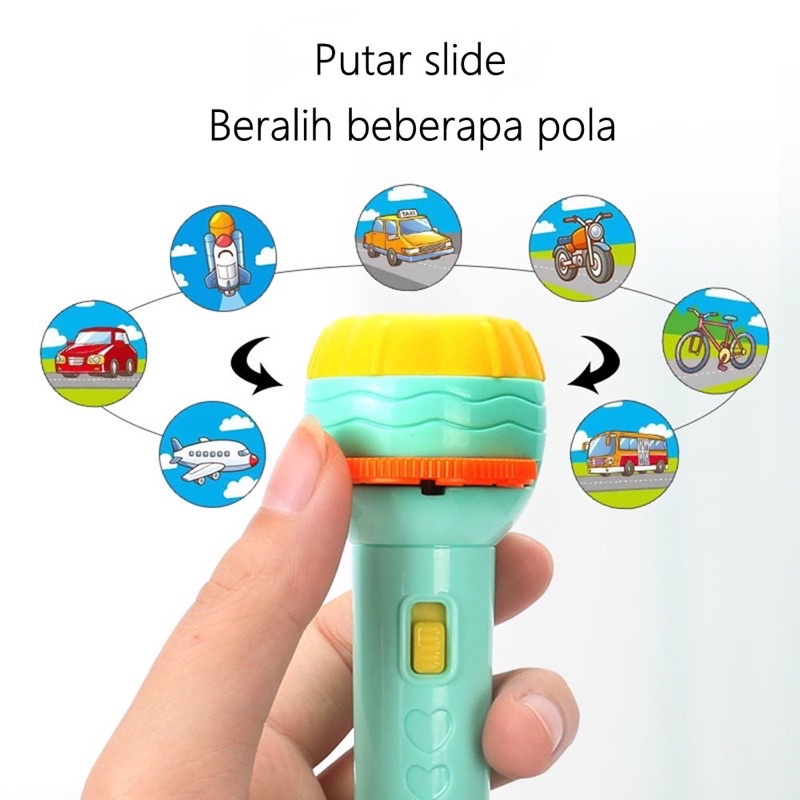 Jual SMS Senter Proyektor Karakter Hewan Fun Flashlight Mainan