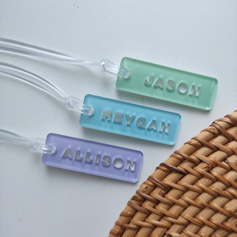 Jual LUGGAGE TAG PRINTING CUTTING JEBLOS PASTEL/ GANTUNGAN KOPER NAMA ...