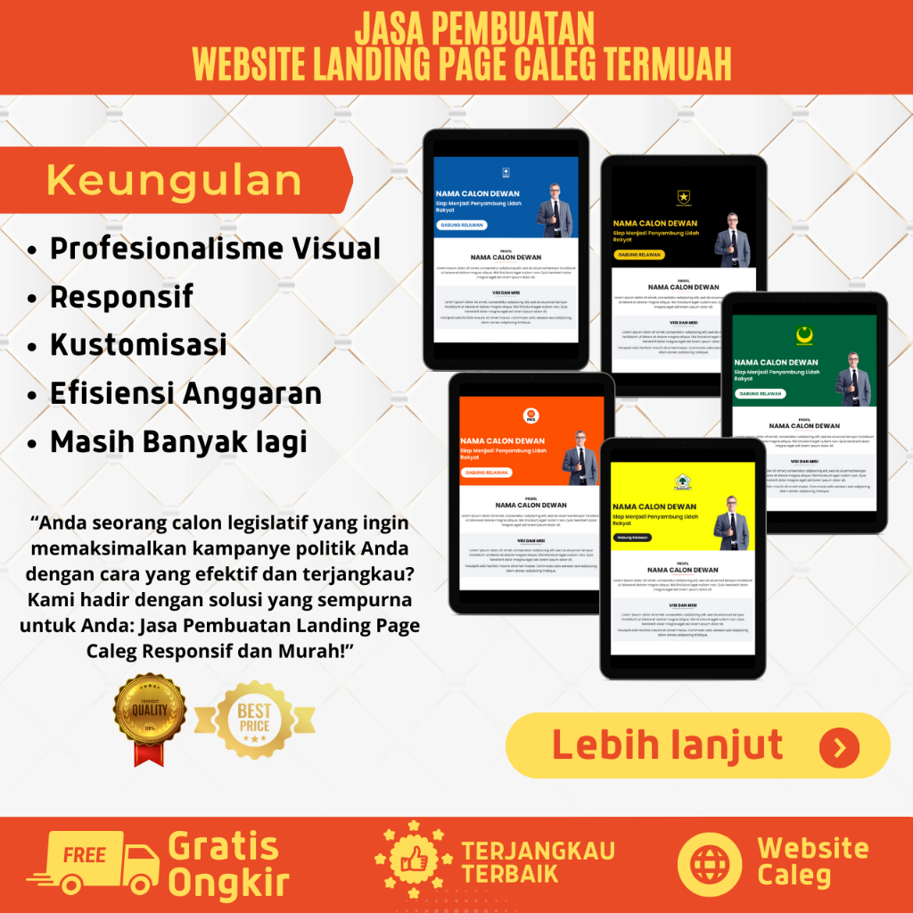 Jasa Pembuatan Website Landing Page Caleg 2024 Responsif dan Termurah