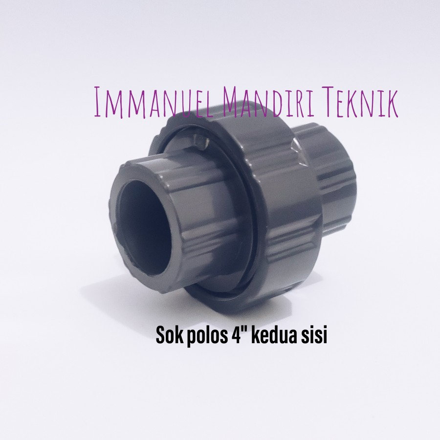 Jual Watermur sok polos 4 inch / Union socket 4 in pvc made in taiwan