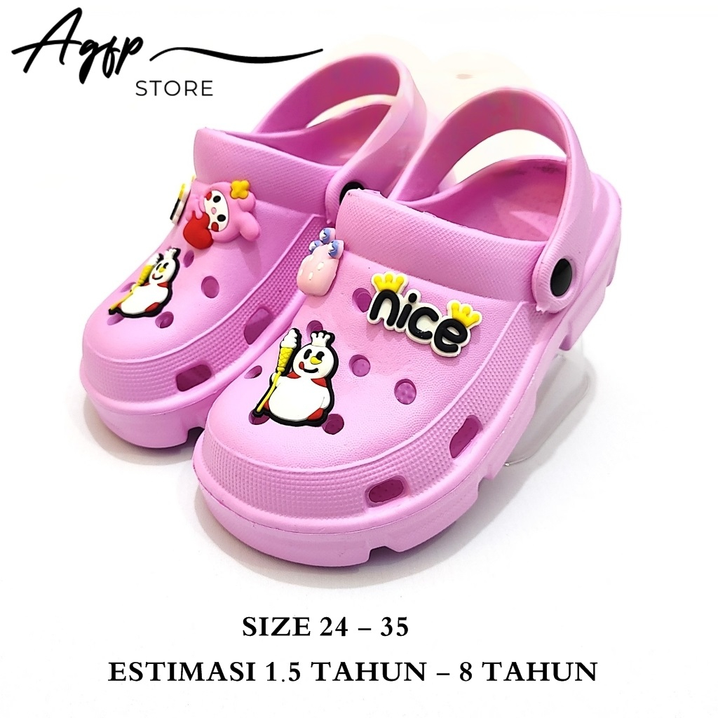 Jual Sandal golfer anak perempuan Model jibbitz korean style panda new
