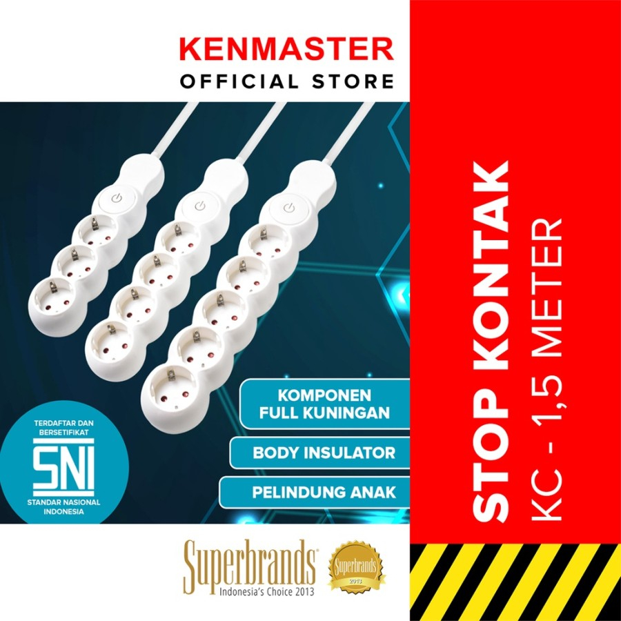 Jual BULAT KENMASTER Stop kontak KC 4 Lubang SNI KUNINGAN | Shopee ...