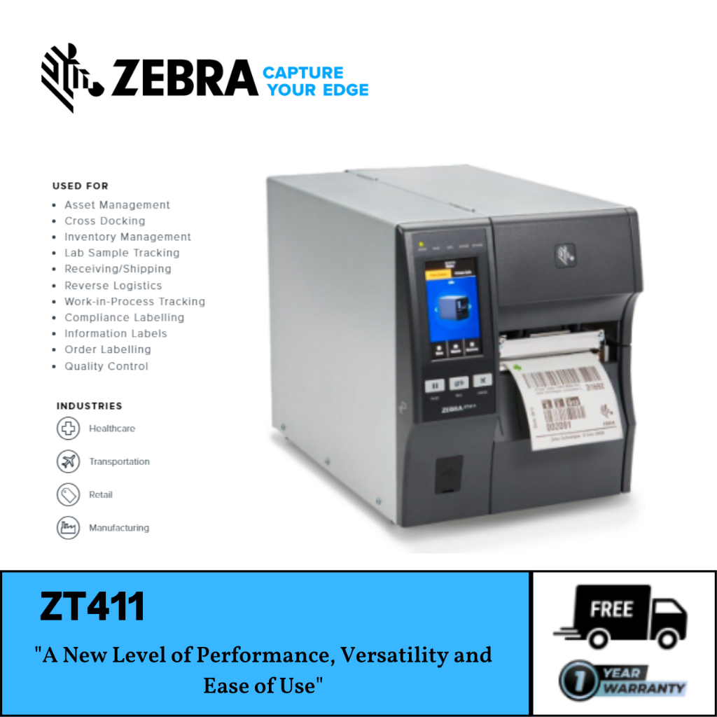 Jual PRINTER BARCODE ZEBRA ZT411 / ZT411 INDUSTRIAL USB LAN 14 IPS 300