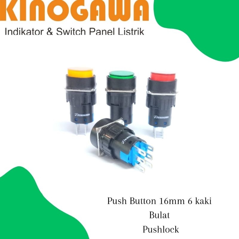 Jual KINOGAWA Push Button 16mm Push Lock / di tekan nempel KG16-AL ...
