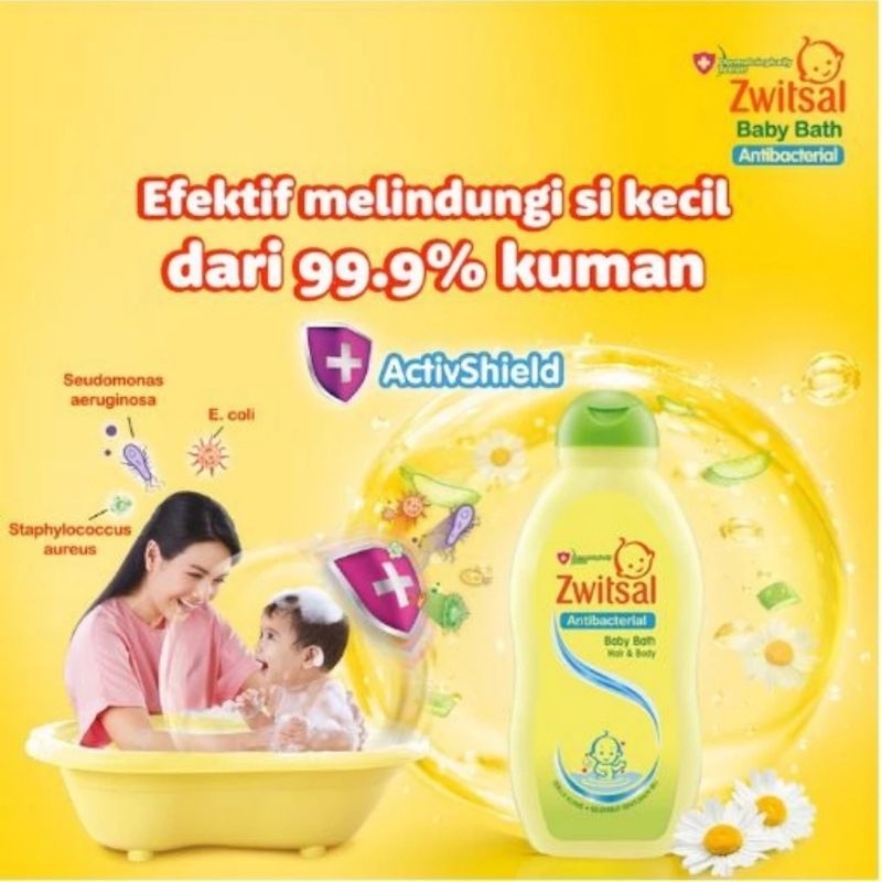 Jual Zwitsal Baby Bath Hair & Body With Anti Bacterial 200 Ml | Shopee ...