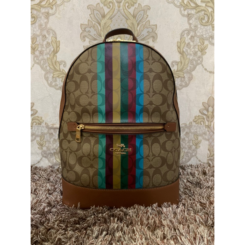 Jual COACH Kenley Backpack In Signature Canvas With Stripe Shopee