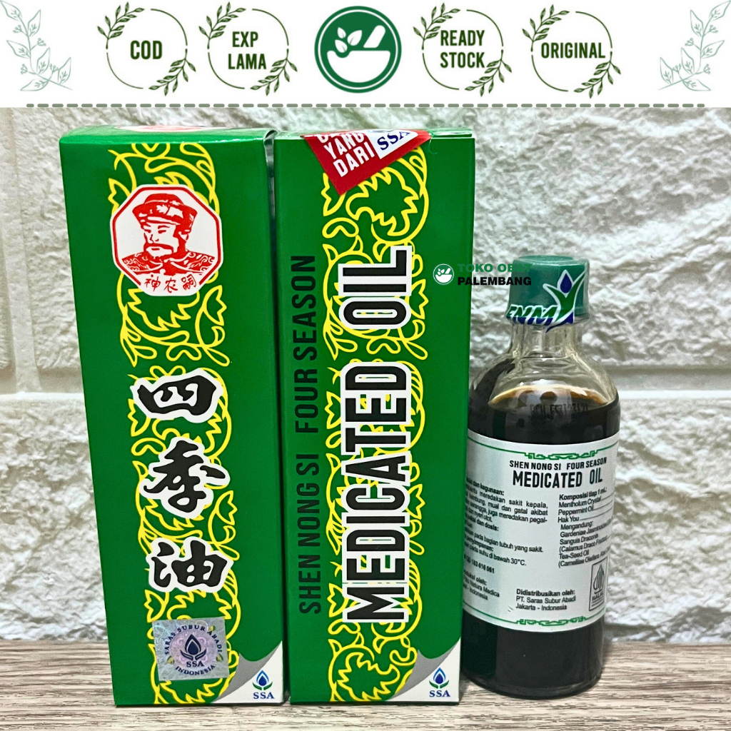 Jual MEDICATED OIL 40ml FOUR SEASON SHEN NONG SI SE CI YU MINYAK ANGIN ...