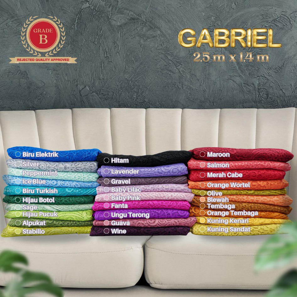 Jual Kain Brukat Semi Prancis Cutton Nylon ' GABRIEL ' B GRADE (RIJEK ...