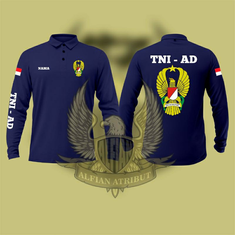 Jual Kaos Kerah Polo Tni Ad Kaos Polo Tni Ad Lengan Panjang Free Nama