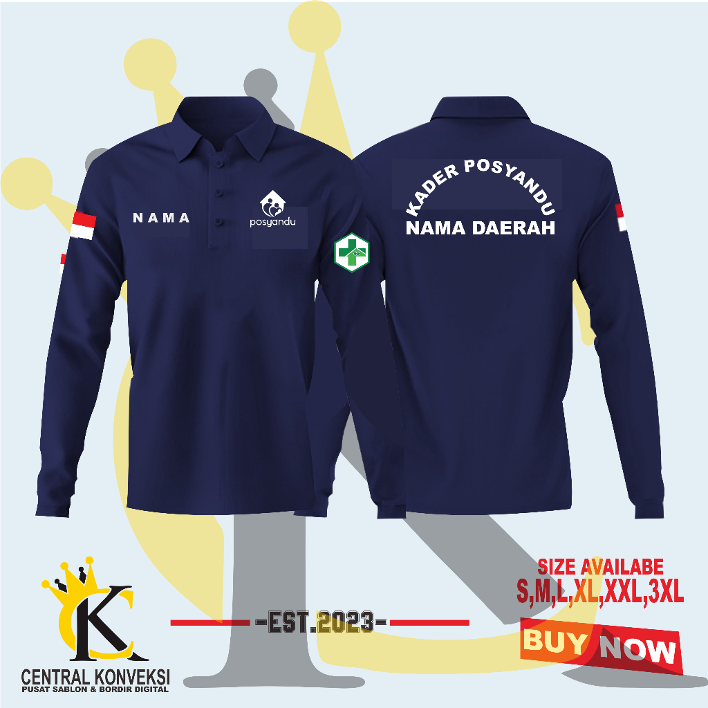 Jual Poloshirt Kaos Kerah Polo Posyandu Tangan Panjang Poloshirt