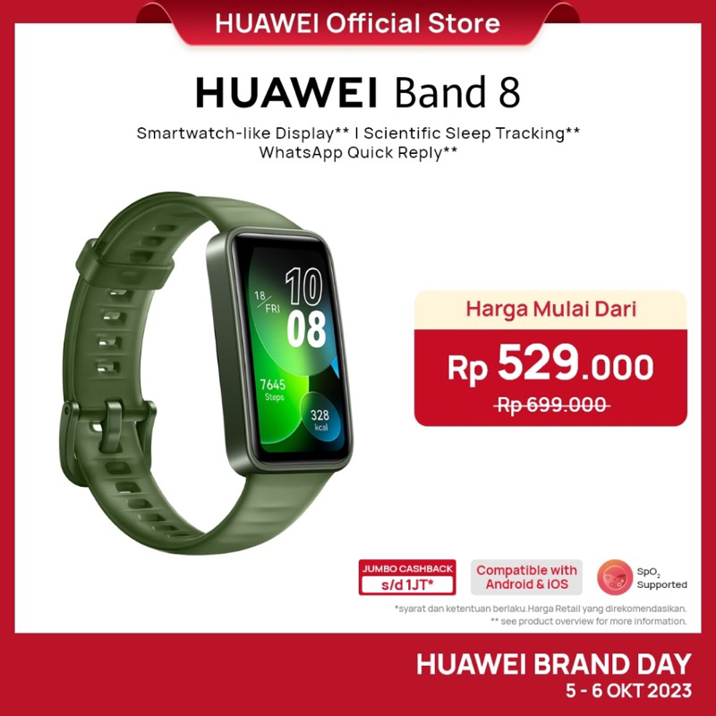 Jual HUAWEI Band 8 Smartband | Smartwatch-like Display | Professional ...