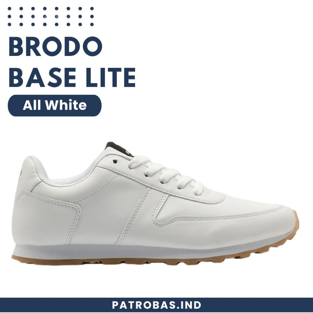 Jual Brodo Base Lite All White Original Sepatu Sneakers Casual Pria