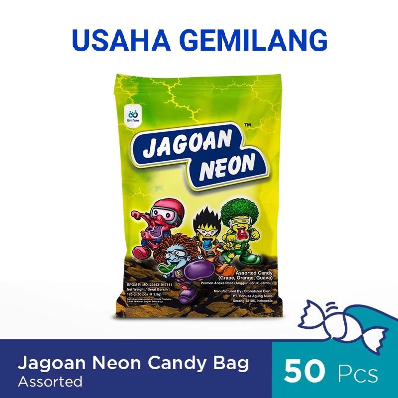 Jual Jagoan Neon Candy Bag 50pcs - Assorted Candy - Permen Aneka Rasa ...