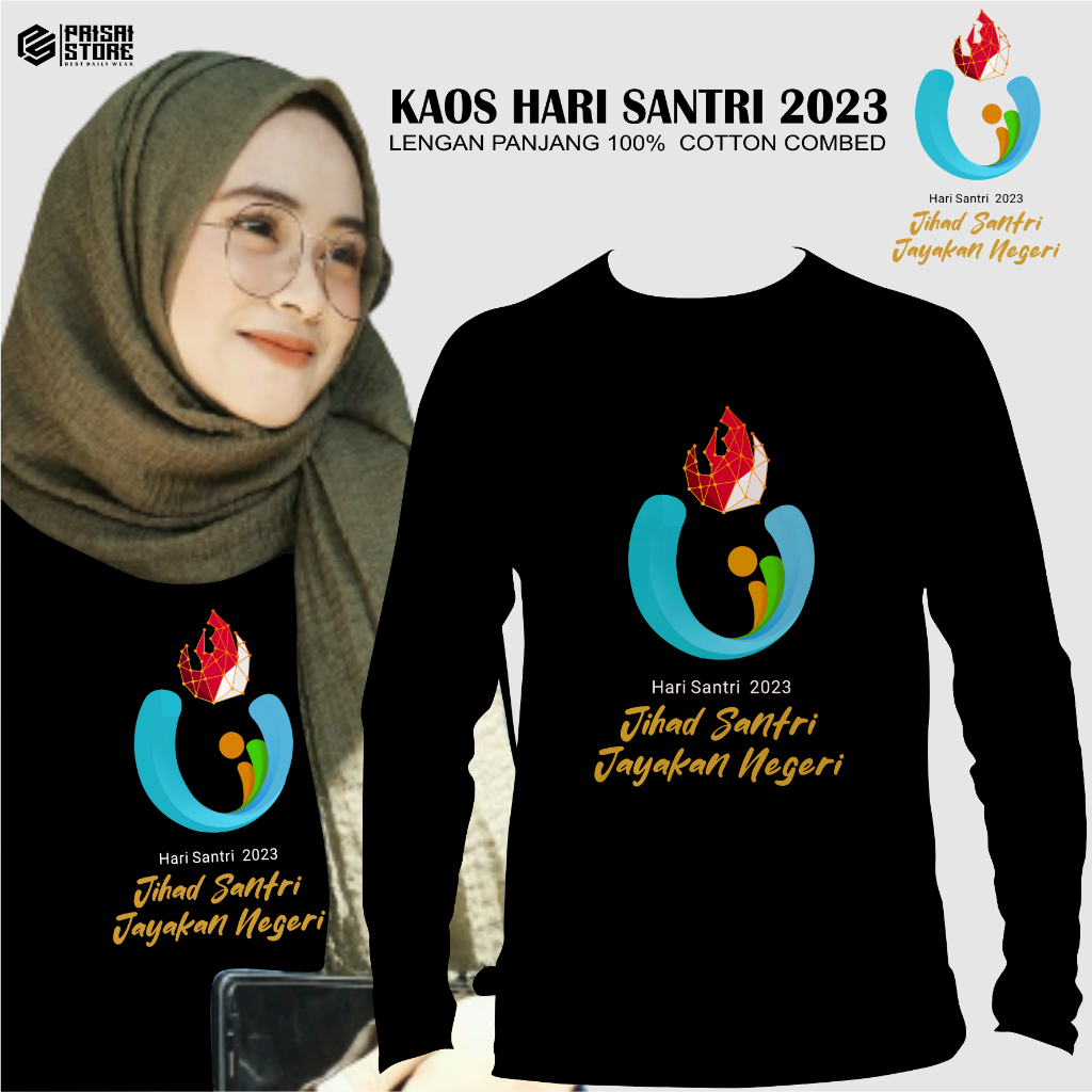 Jual KAOS HARI SANTRI NASIONAL 2023 ATASAN PRIA WANITA LENGAN PANJANG ...