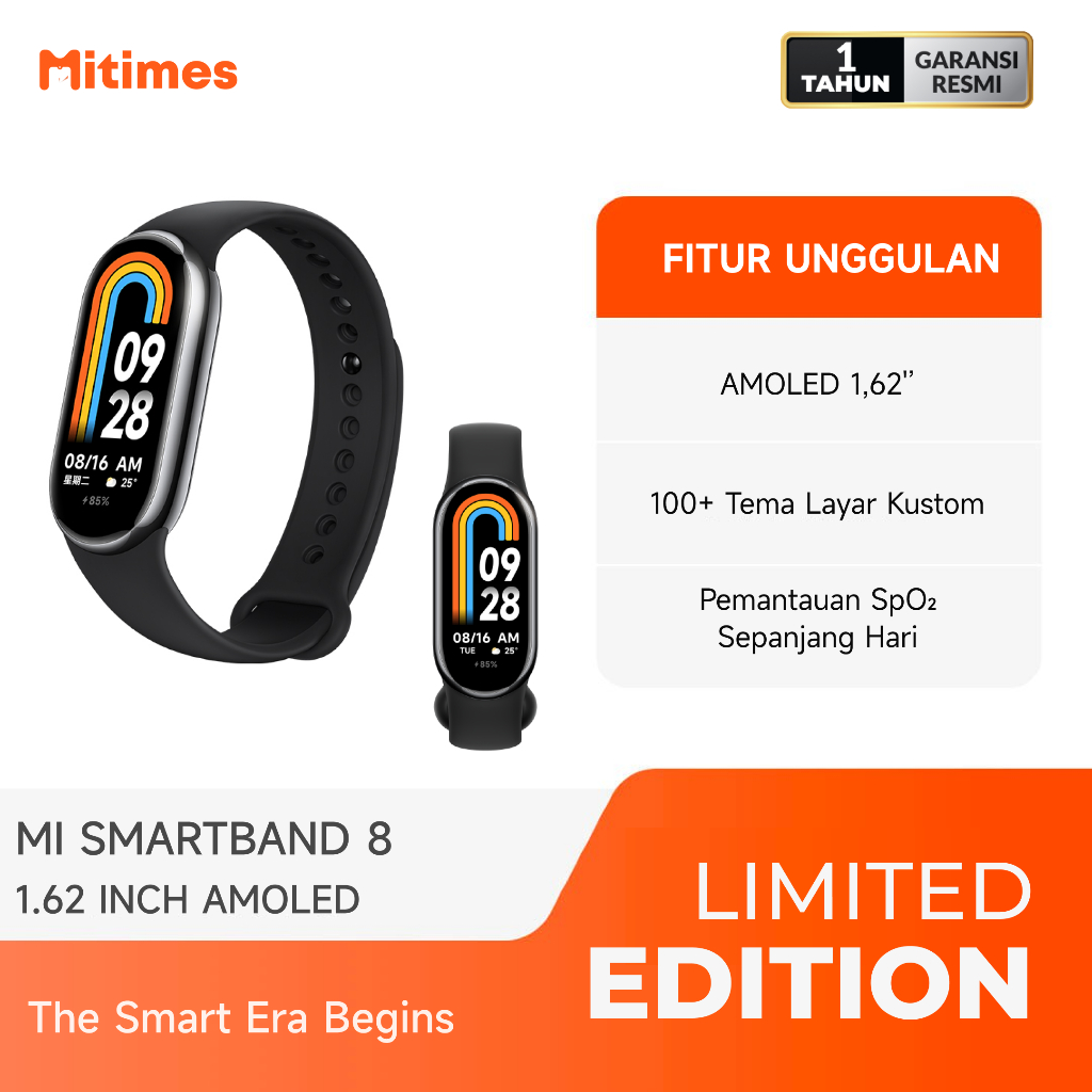 Jual Xiaomi Mi Smart Band 8 AMOLED 1.62 Inch Original Garansi Resmi ...