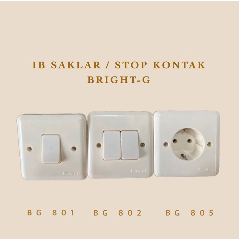 Jual Bright-G Saklar Engkel BG 801 / Saklar Seri BG 802 / Stop Kontak ...
