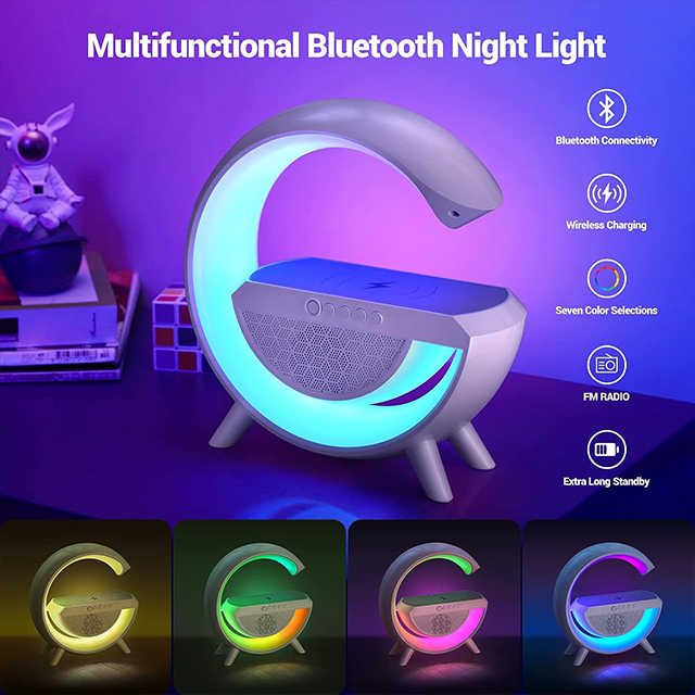 Jual LED WIRELESS CHARGING SPEAKER / LAMPU TIDUR SPEAKER BLUETOOTH 5.1