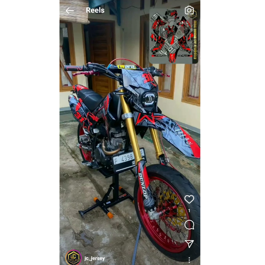 Jual Decal Crf L Full Body Stiker Sticker Dekal Crf L Hitam Merah Shopee Indonesia