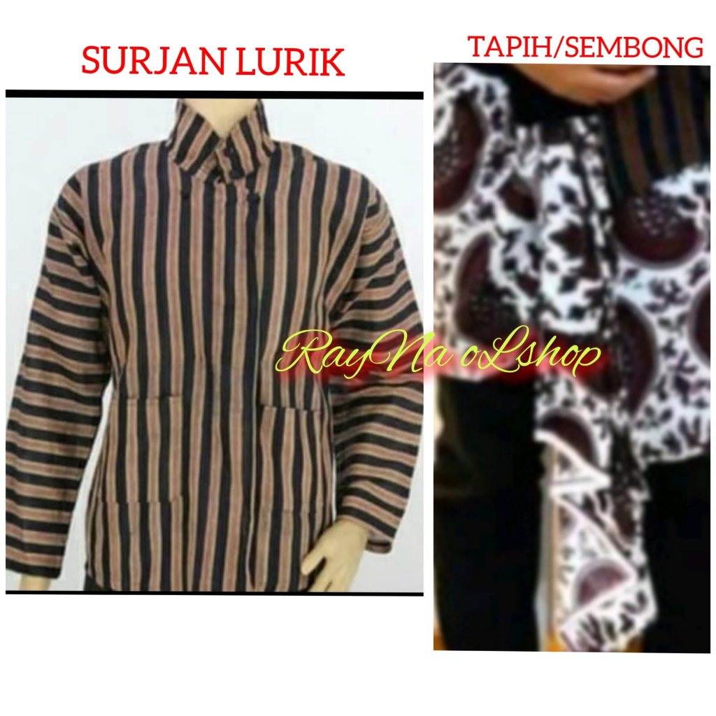 Jual 1 SET SETELAN BAJU SURJAN LURIK PRIA + SEMBONG/TIPAR/ROK SETENGAH