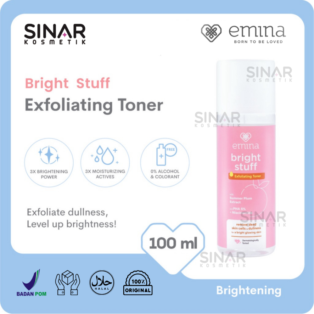 Jual Emina Bright Stuff Exfoliating Toner 100ml Shopee Indonesia