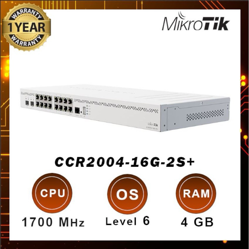Jual MikroTik CCR2004-16G-2S+ Cloud Core Router CCR 2004 16G 2S ...