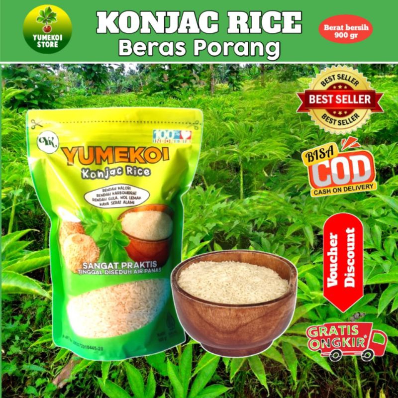 Jual Beras Porang YUMEKOI Kemasan 900gr | Shopee Indonesia