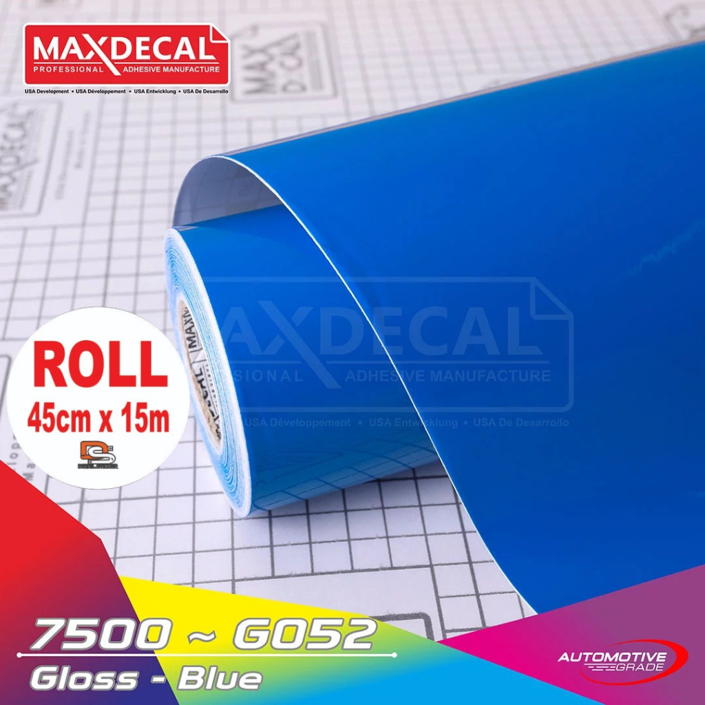 Jual ROLL Sticker Maxdecal 7500 G052 Gloss Blue 45cm × 15m ROLL ...