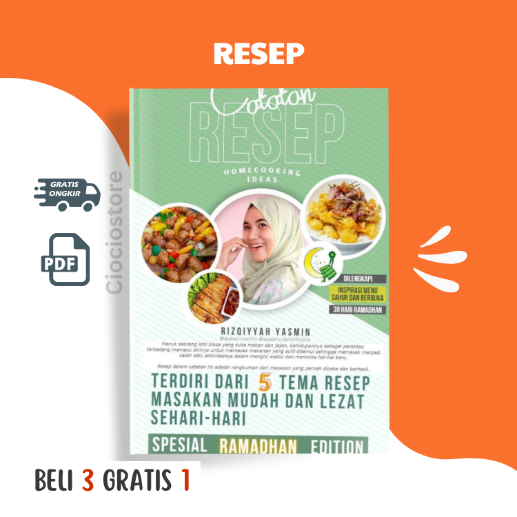 Jual BUKU RESEP - CATATAN RESEP - TERDIRI DARI 5 TEMA RESEP MASAKAN