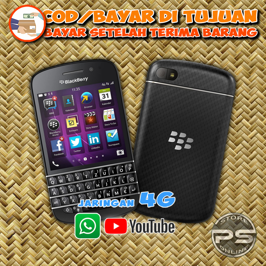 Jual Blackberry Q10 Single Sim Jaringan 4G Bisa WA dan YT